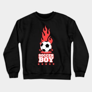 Soccer Boy - Black - Soccer Players Boys Crewneck Sweatshirt